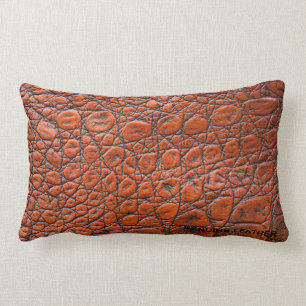 Light Brown Leather Throw Pillow