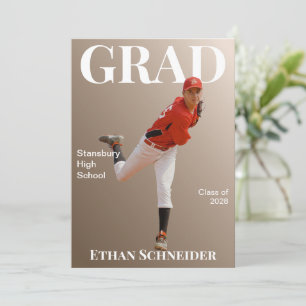 Light Brown Magazine Graduation Announcement Card