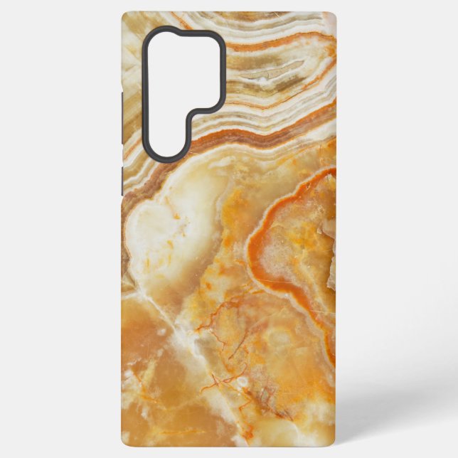 Light Brown Marble Pattern Samsung Galaxy S22 Ultra Case (Back)
