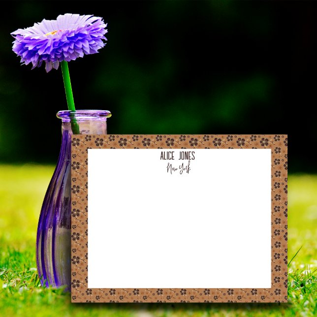 Light brown pattern natural flower   notepad (Creator Uploaded)