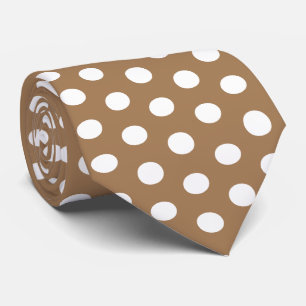 Light Brown Polka Dots wedding Neck Tie