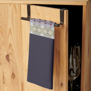 Light brown purple and grey decorative tea towel