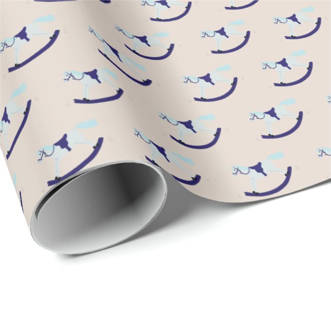 Light Brown | Rocking Horse Wrapping Paper (Roll Corner)