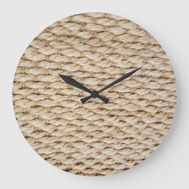 light brown rope pattern large clock (Front)