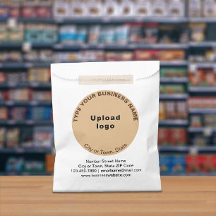 Light Brown Round Business Brand on Paper Bag