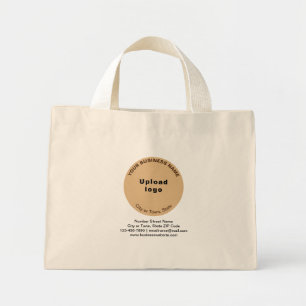 Light Brown Round Shape Business Brand on Mini Tote Bag