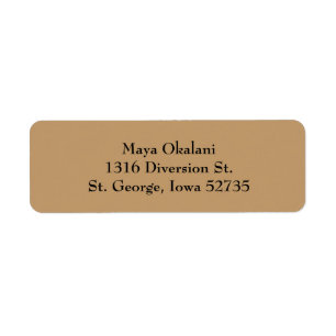 Light Brown Simple Plain Return Address Labels