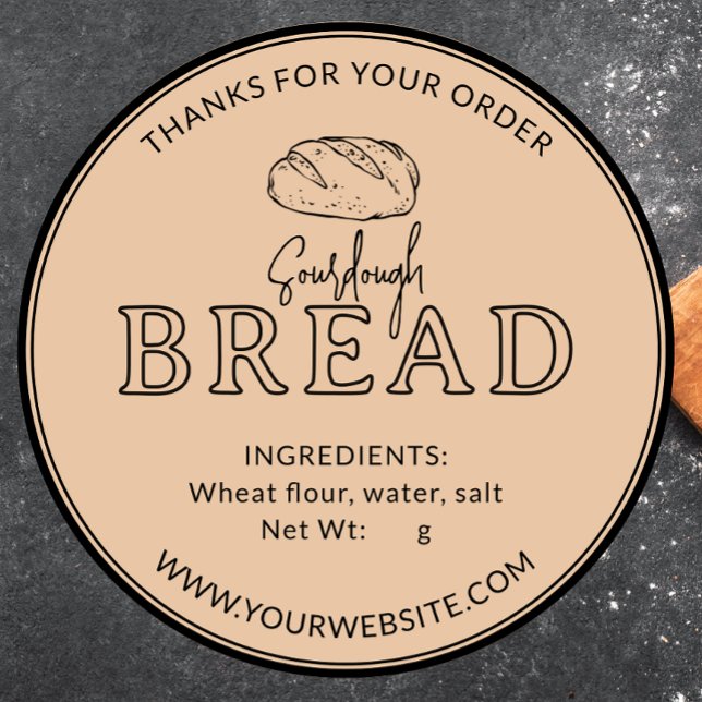 Light Brown Sourdough Bread Thank You Sticker (Creator Uploaded)