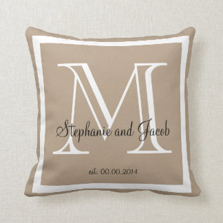 Light Brown Tan Wedding keepsake pillow