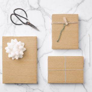 Light Brown Wood Digital Print Wrapping Paper Sheet