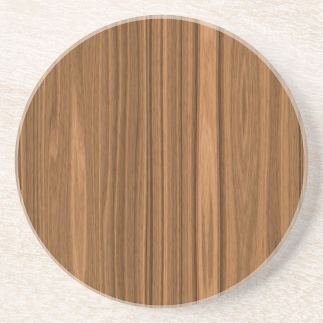 Light Brown Wood Grain Coaster (Front)