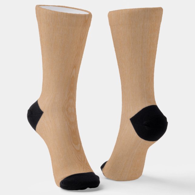 Light brown wood grain cool elegant socks (Angled)