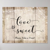 Light Brown Wood & Lights Love is Sweet Dessert