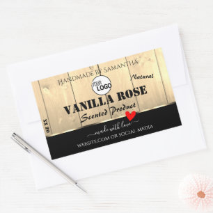 Light Brown Wooden Boards Product Labels with Logo