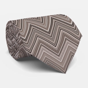 Light Brown Zigzag Pattern Tie