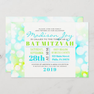 LIGHT BUBBLES Bat Mitzvah Invitation
