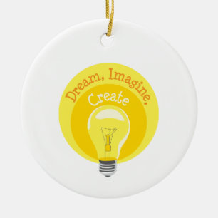 Light Bulb Ceramic Tree Decoration