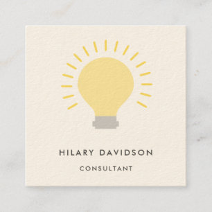 Light Bulb Design Consultant Square Business Card