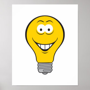 Light Bulb Face Poster