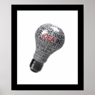 Light bulb idea concept poster
