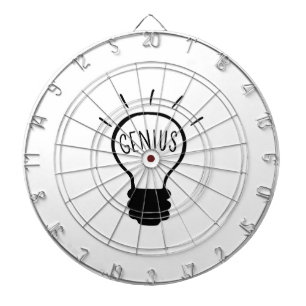 Light bulb in black and white dartboard