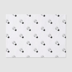 Light bulb in black and white tissue paper