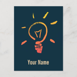 Light bulb lamp retro lightbulb smart electrician holiday postcard