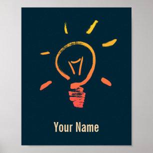 Light bulb lamp retro lightbulb smart electrician  poster