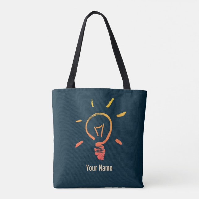Light bulb lamp retro lightbulb smart electrician tote bag (Back)