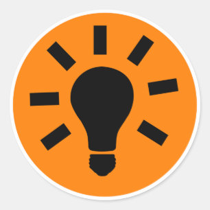 Light Bulb Lamp Symbol Classic Round Sticker