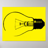 Light Bulb Lightbulb Graphic Art Poster Sign