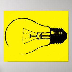 Light Bulb Lightbulb Graphic Art Poster Sign