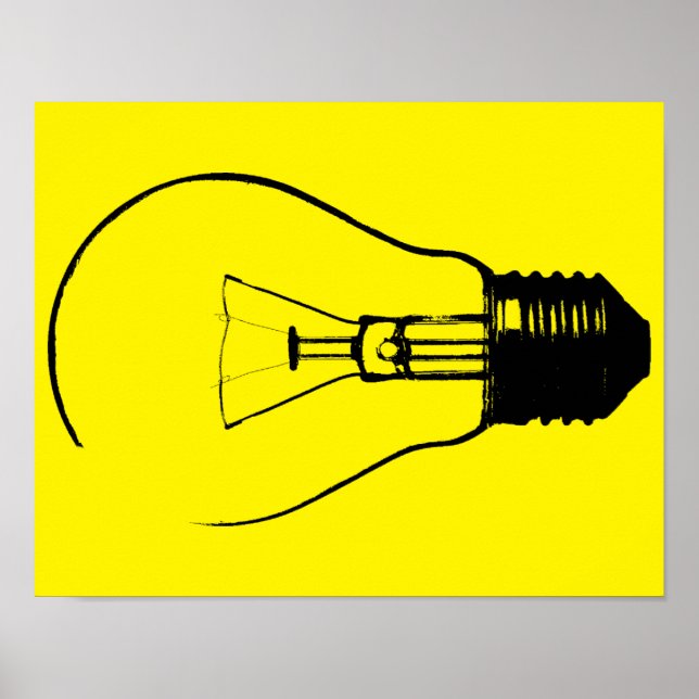 Light Bulb Lightbulb Graphic Art Poster Sign (Front)