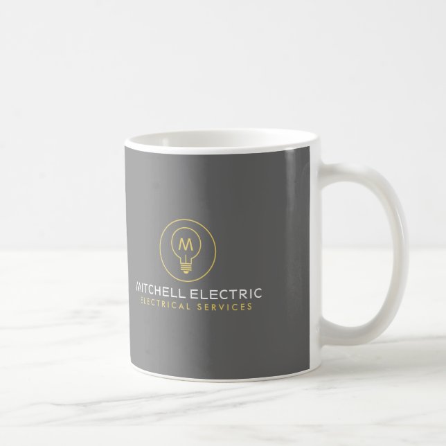 LIGHT BULB MONOGRAM LOGO for ELECTRICANS Coffee Mug (Right)