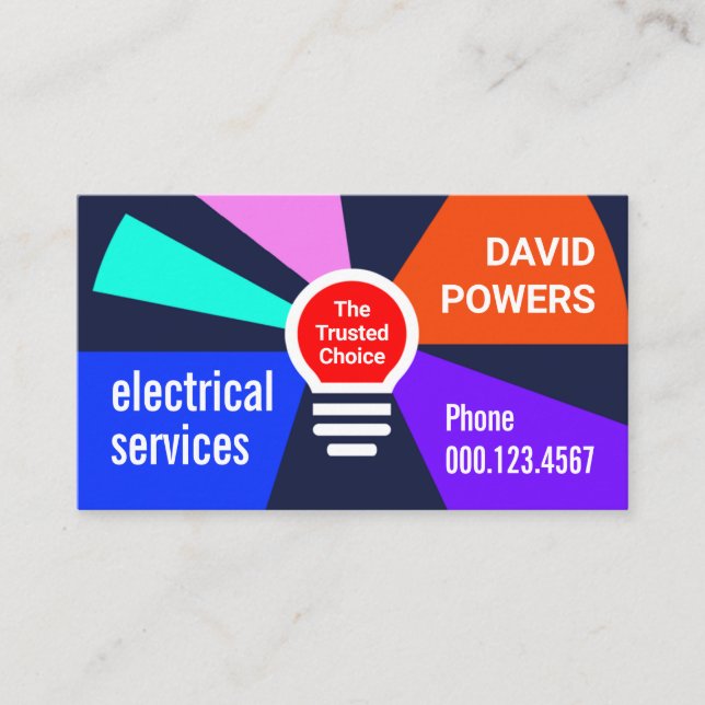 Light Bulb Powers Your Business Card (Front)