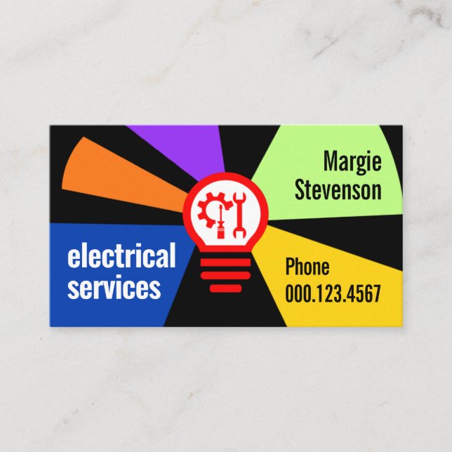 Light Bulb Powers Your Name Business Card (Front)