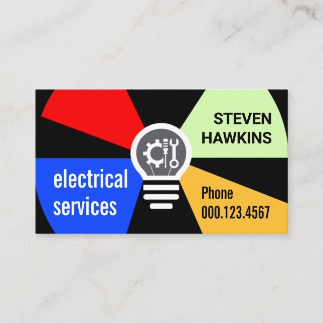 Light Bulb Powers Your Name Business Card (Front)