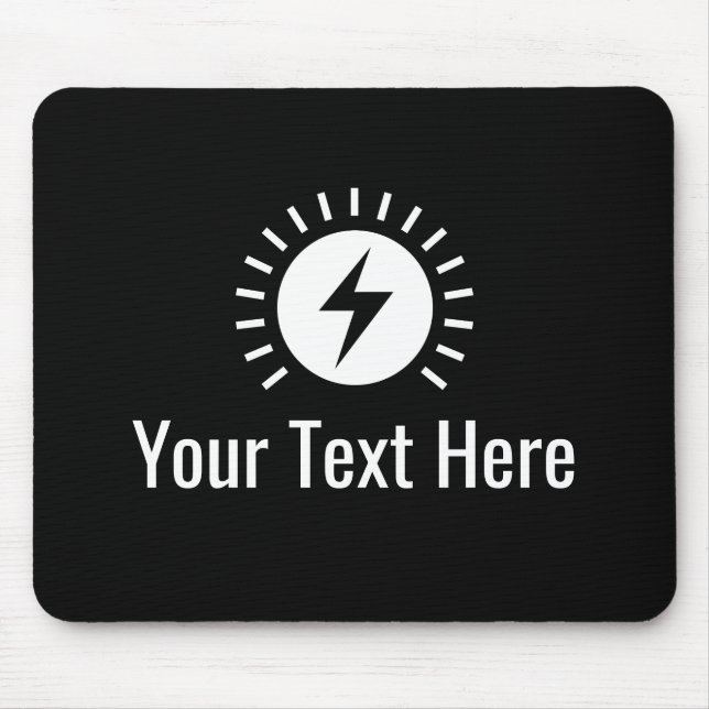 Light bulb with electricity bolt logo custom mouse mat (Front)