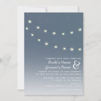 Light Bulbs Evening Wedding Invitation