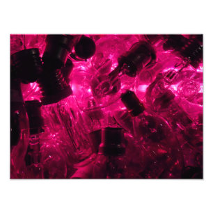 LIGHT BULBS IN MAGENTA PHOTO PRINT