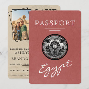 Light Burgundy Egypt Passport Wedding Save The Date