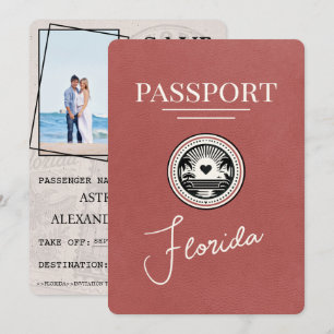 Light Burgundy Florida Passport Save The Date