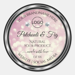 Light Burgundy Glitter Product Label Diamonds Logo