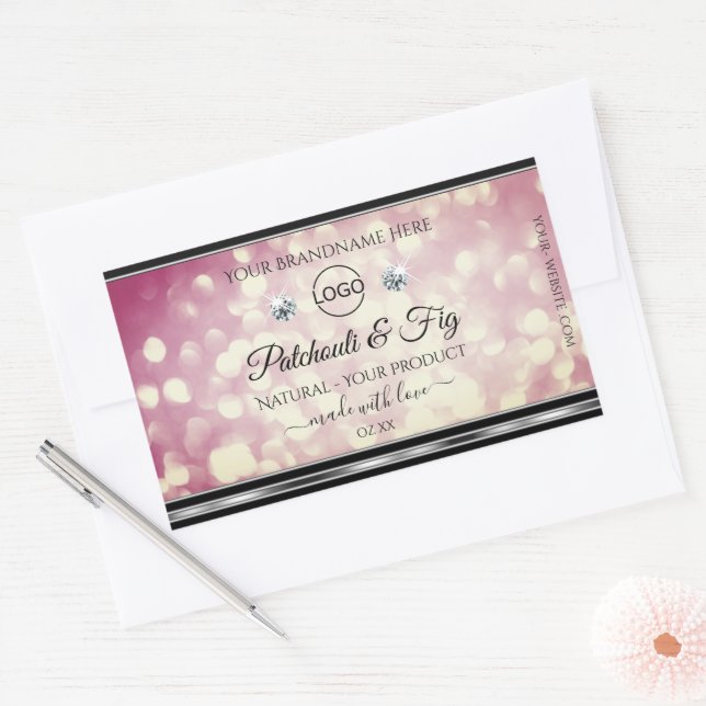Light Burgundy Glitter Product Label Diamonds Logo (Envelope)
