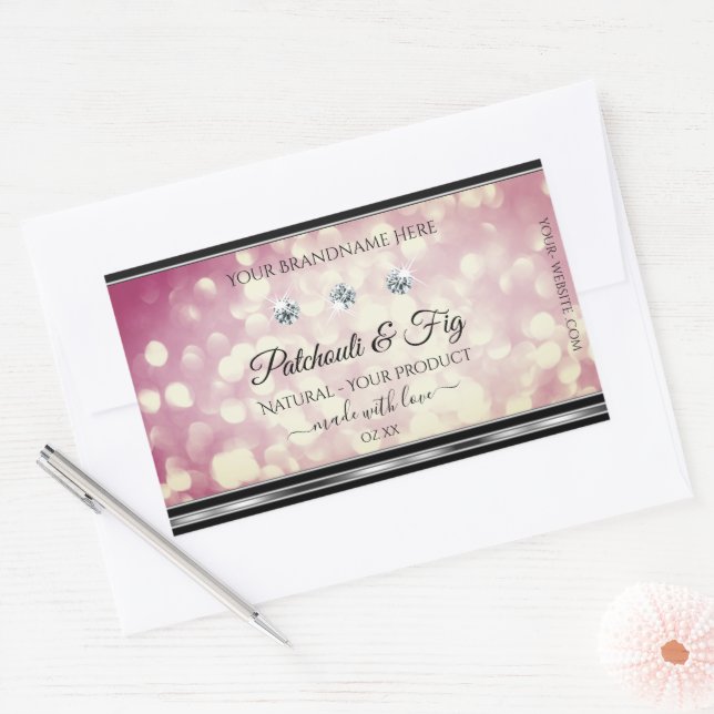 Light Burgundy Glitter Product Labels Diamonds (Envelope)