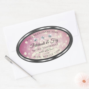 Light Burgundy Glitter Product Labels Diamonds