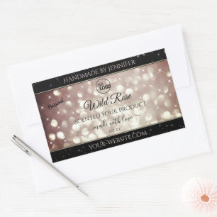 Light Burgundy Glitter Sparkle Logo Product Labels
