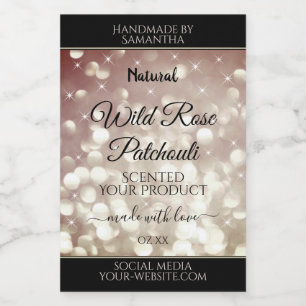 Light Burgundy Glitter Sparkle Stars Product Label