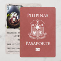 Light Burgundy Philippines Passport Save The Date