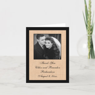 Light Burlap Thank You Card